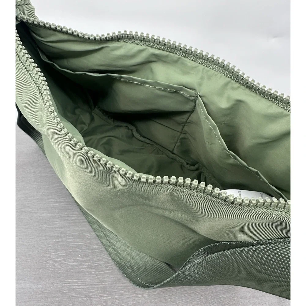 Fabletics The Sling Bag Adjustable Utility Green Zipper New 12X7 - Picture 11 of 15